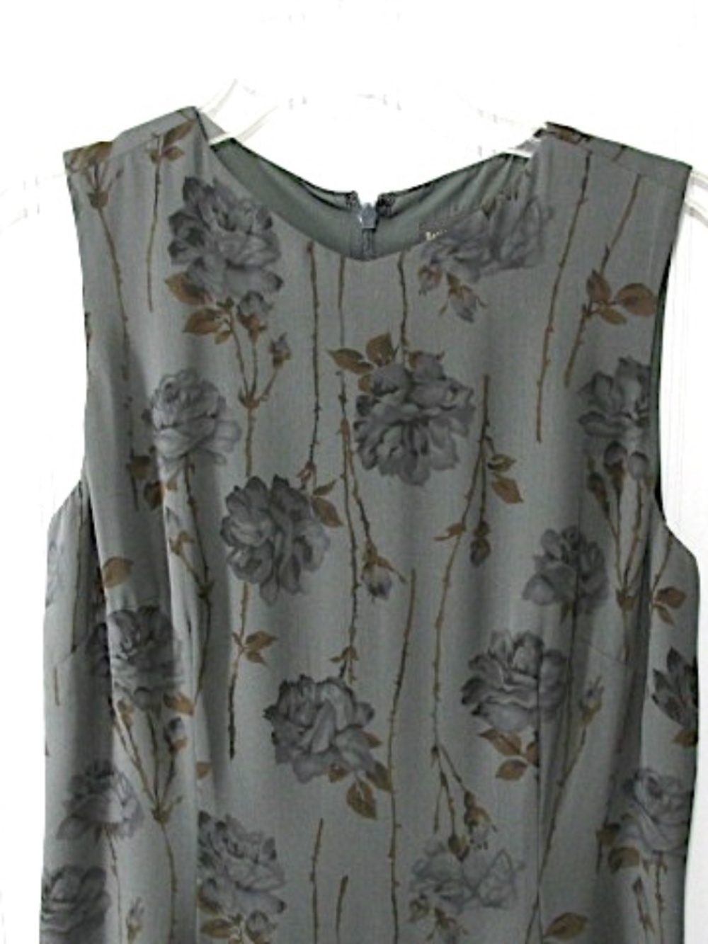 Banana Republic Grey Floral Sheer Silk Maxi Dress, Size 6